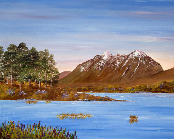 Original acrylic painting of Liathach from Loch Clair, Torridon, Scottish Highlands