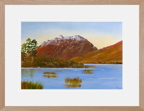 Liathach from Loch Clair, original oil painting of Torridon, Scottish Highlands