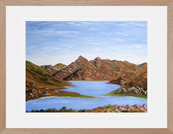 Knoydart across Loch Nevis, Original mountain oil painting for sale