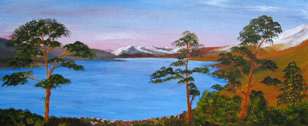 The Mountains of Knoydart from Loch Quoich, painted in oils