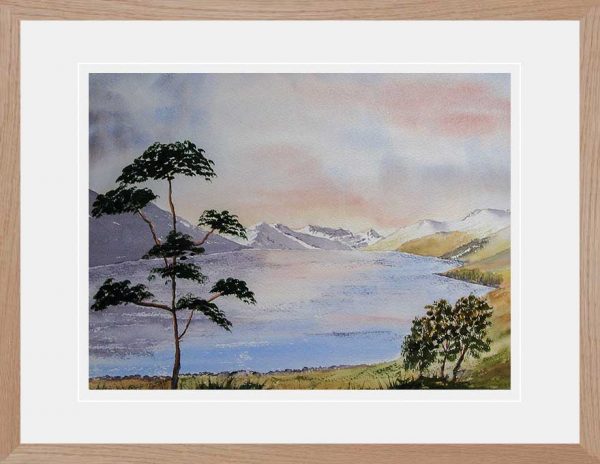 Knoydart across Loch Quoich, watercolour of Scottish Highlands