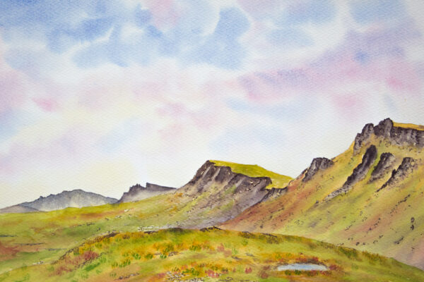 Original watercolour painting of Trotternish ridge, Isle of Skye