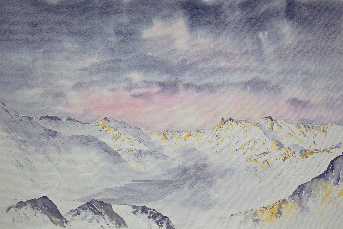 Original watercolour Painting of Simply The Langdale Valley, The Lake District
