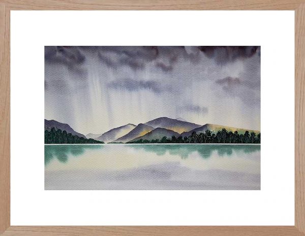 Llyn Padarn Strom Clouds, original watercolour painting for sale
