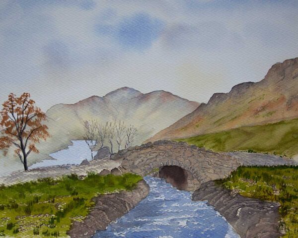 Original watercolour Painting of Ashness Bridge, Derwentwater, The Lake District