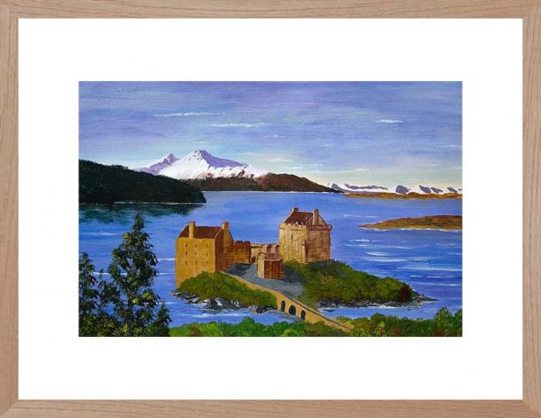 Eilean Donan Castle, Kintail, original acrylic framed painting for sale