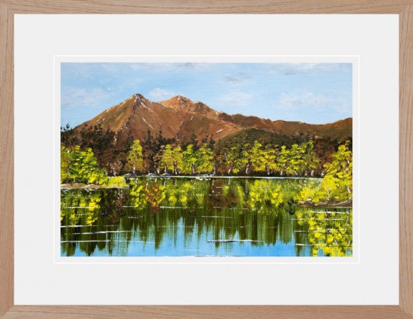 Framed landscape oil painting of Glencoe, Scottish Highlands