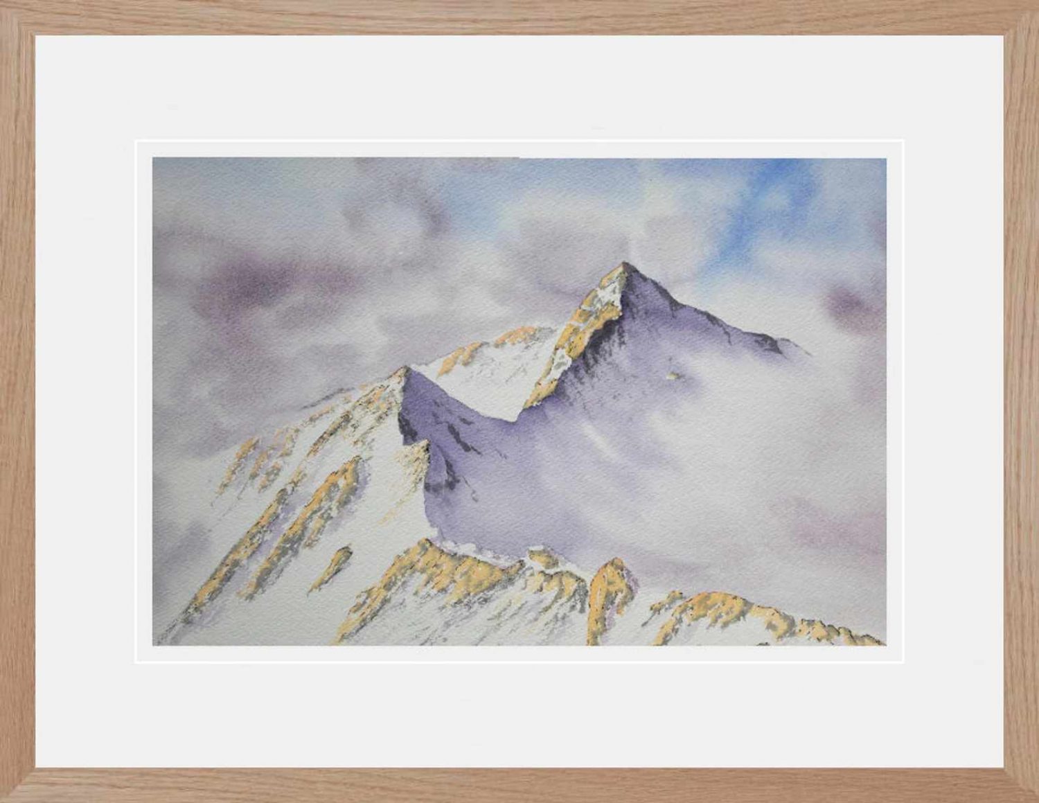 Forcan Ridge, Glen Shiel, The saddle in Winter original watercolour painting