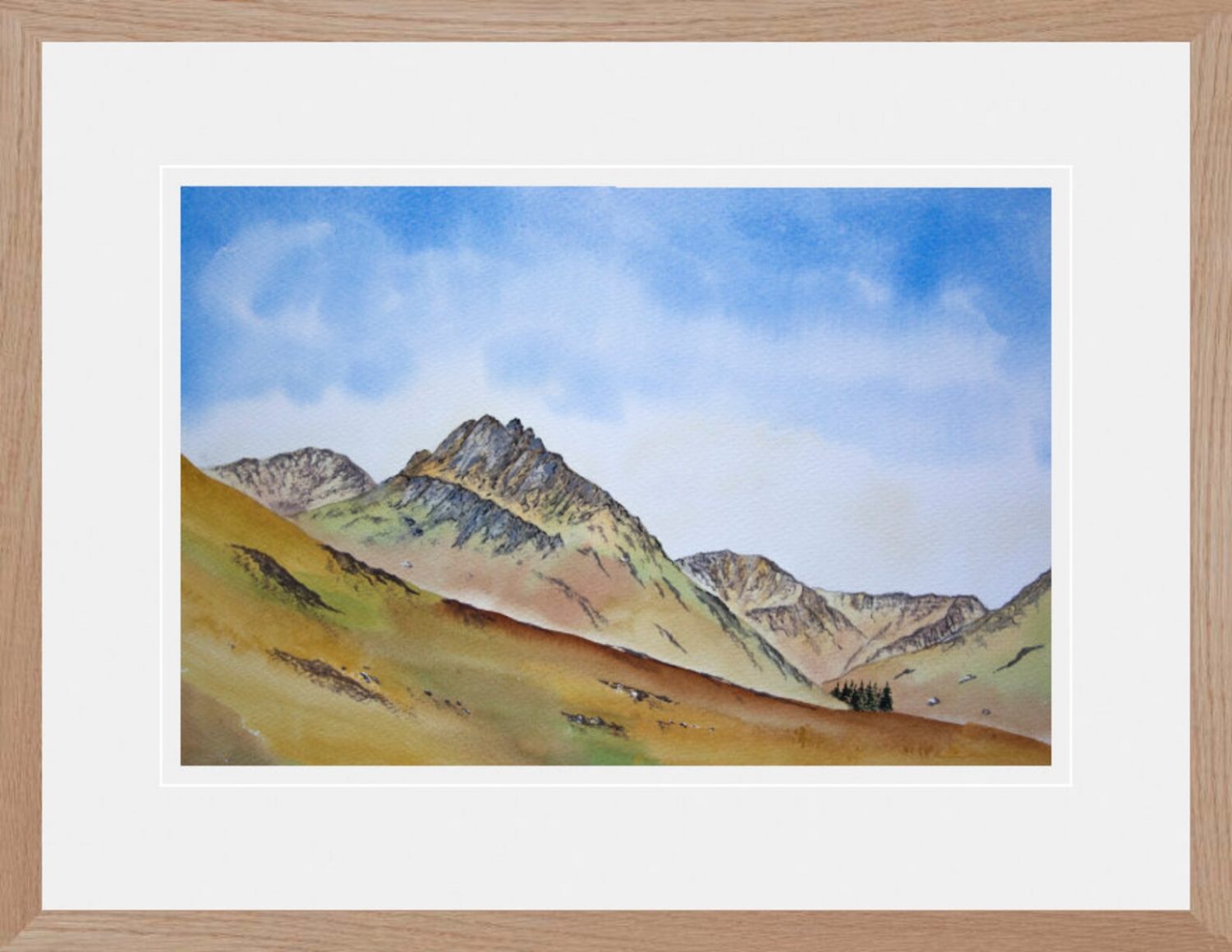 Tryfan original watercolour painting for sale