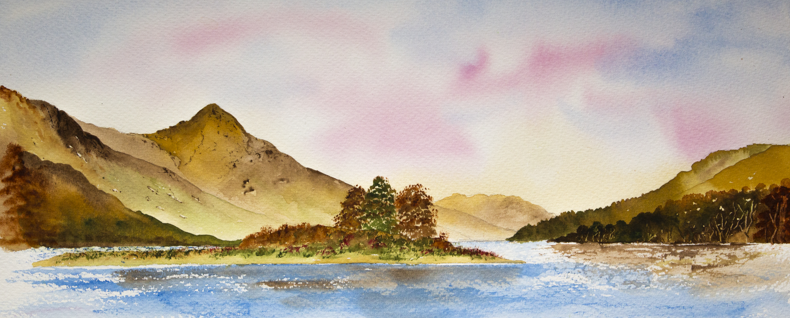 Pap of Glencoe from Kinlochleven watercolour painting