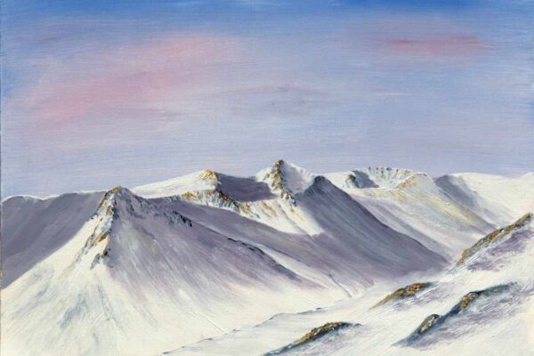 The Lairig Ghru Cairngorms winter oil painting for sale