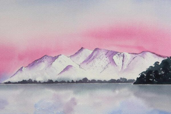 Skiddaw, Derwentwater Lake Distruct watercolour painting for sale