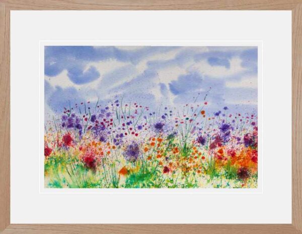 Highland Summer wild flower framed painting for sale