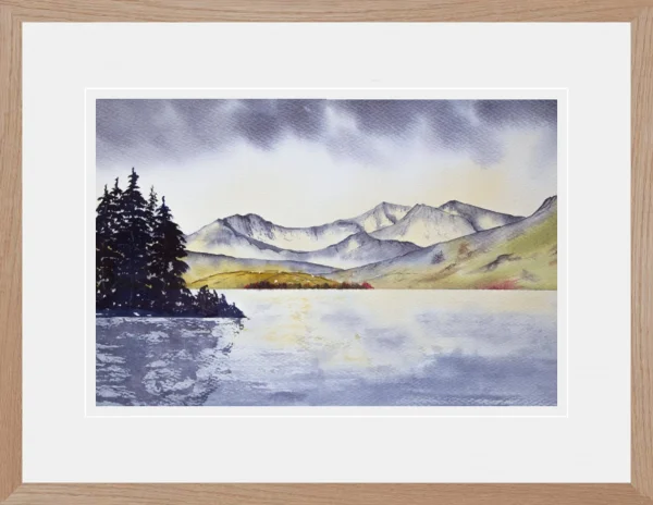 Framed original painting of Yr Wyddfa, Snowdon Horseshoe in watercolours