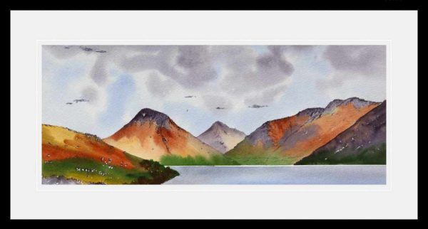 Original watercolour painting of Wastewater, Scafell Pike, Great Gable