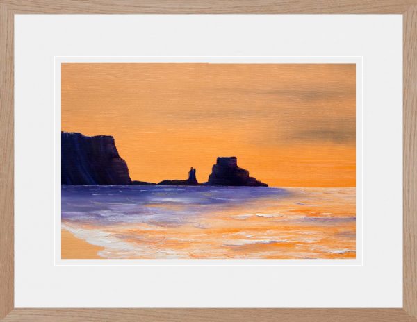Talisker Bay, Isle of Skye original oil painting of the sunset