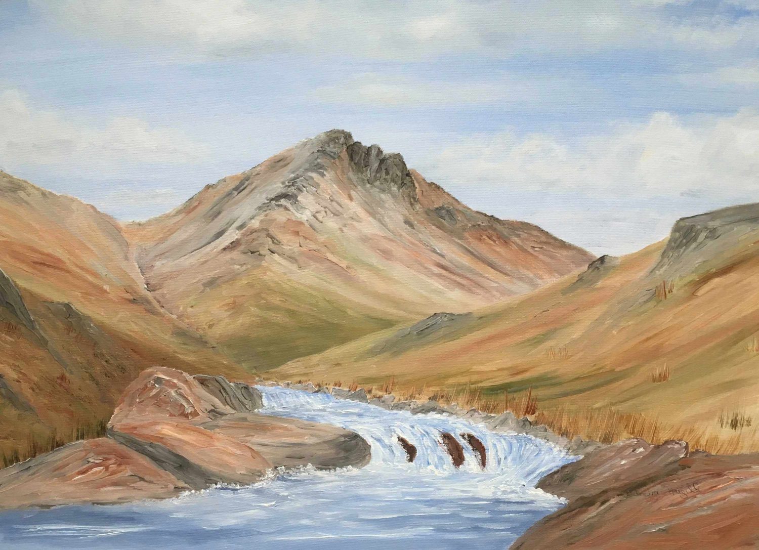 Great Gable, Wastwater, original oil painting for sale of the Lake District