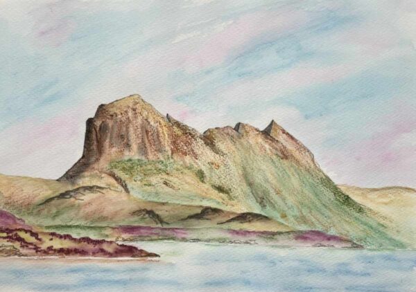 Suilven, Assynt Scottish Highlands mountain landscape sketch for sale