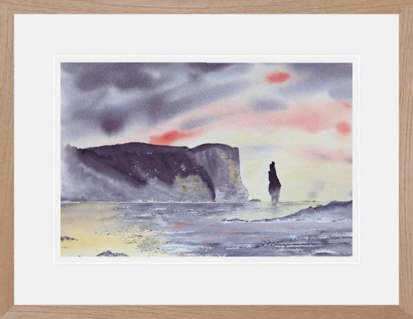 Sandalwood Bay at sunset, original watercolour painting for sale