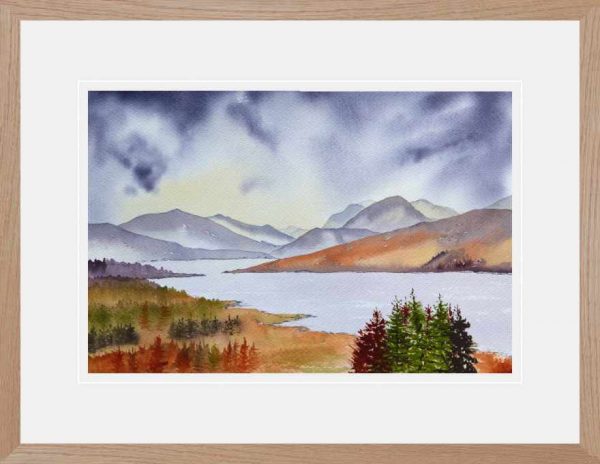 Moody Loch Loyne on the road to Skye, original watercolour painting