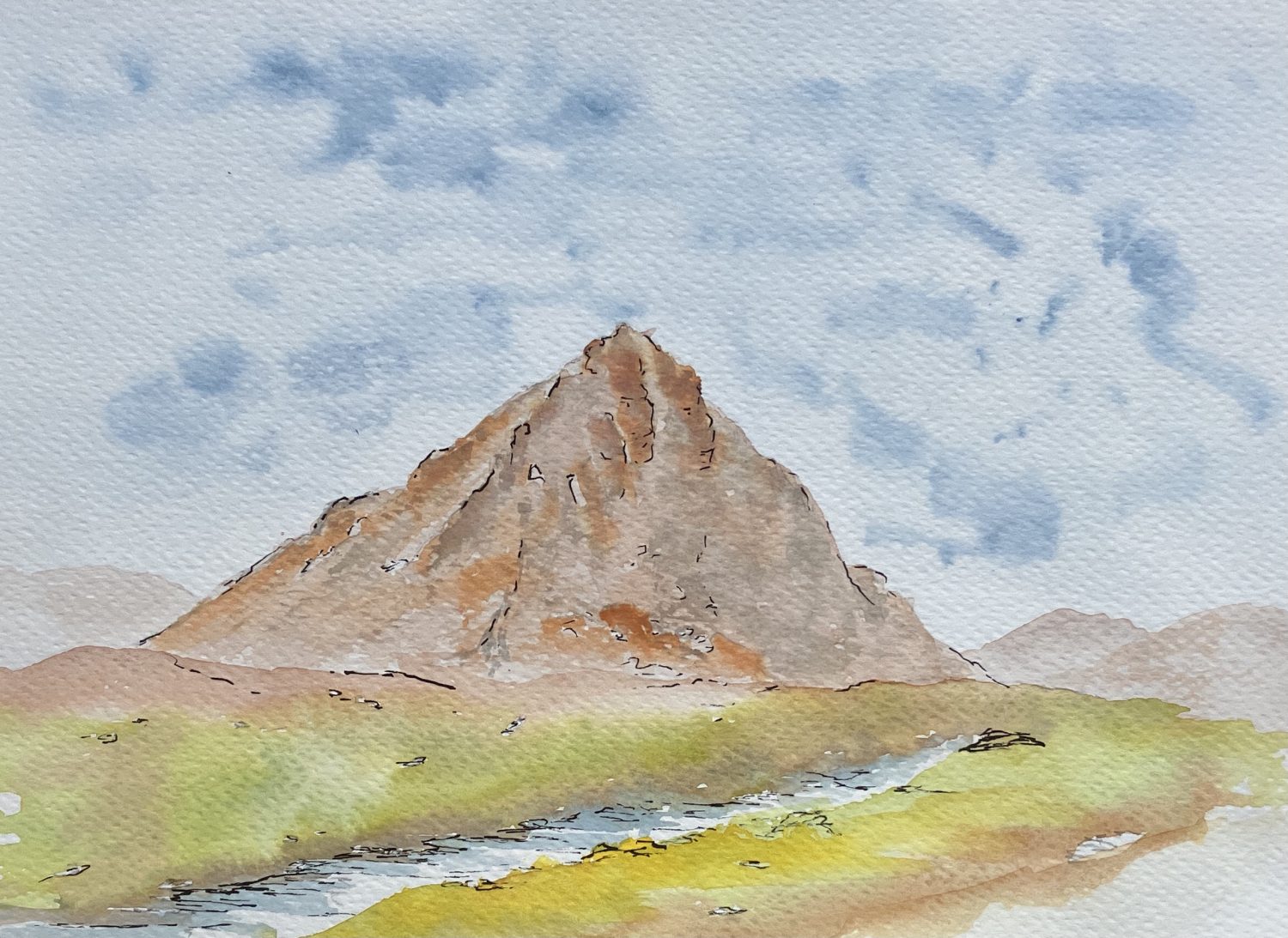 Buachaille Etive Mor, Glencoe watercolour sketch for sale