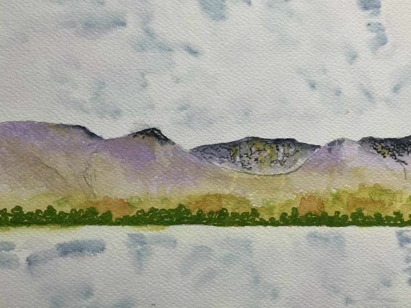 Cairngorms and Loch Morlich, watercolour sketch for sale