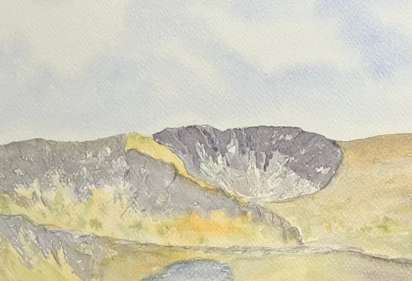 Braeriach from Cairntoul, Cairngorms, original watercolour sketch for sale