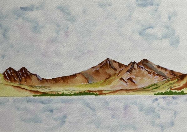 Yr Wyddfa, Sketch, original watercolour painting of Snowdonia - Eryri-for sale