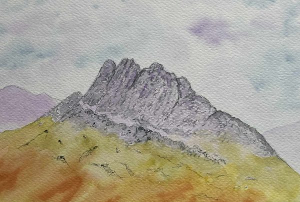 Tryfan, Eryri, original watercolour sketch for sale