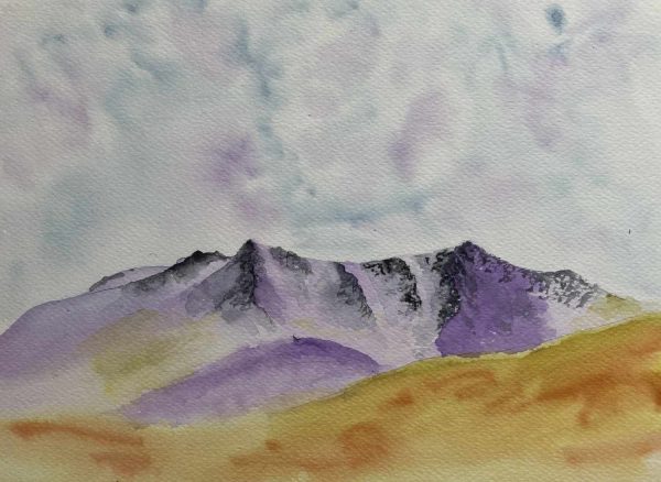 Blencathra (Saddleback) original watercolour sketch for sale