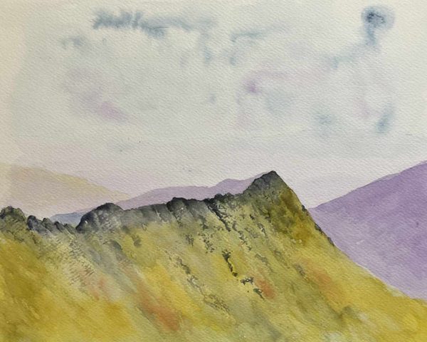 Striding Edge, Helvellyn watercolour sketch for sale