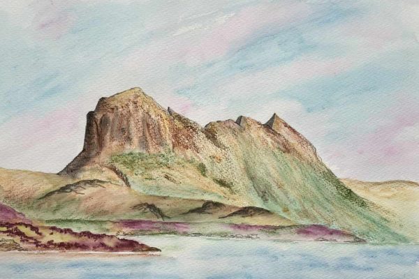Suilven, Assynt Scottish Highlands mountain landscape sketch for sale